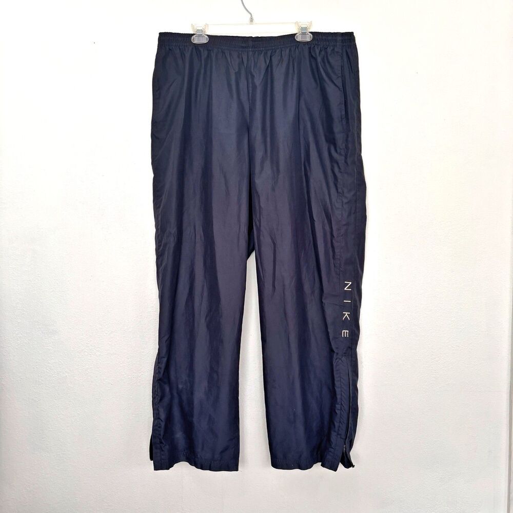Nike Mens Y2K Spellout Blue Joggers XXL Vintage 90s Running Training Workout Gym